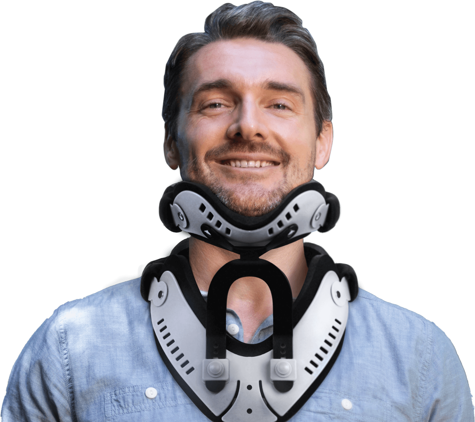neck brace on guy